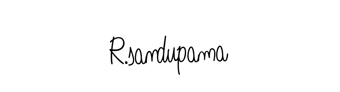 The best way (Angelique-Rose-font-FFP) to make a short signature is to pick only two or three words in your name. The name R.sandupama include a total of six letters. For converting this name. R.sandupama signature style 5 images and pictures png