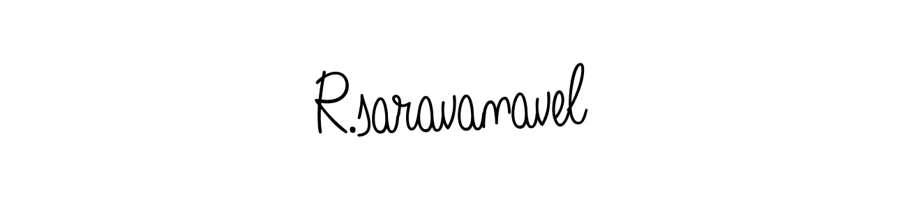 The best way (Angelique-Rose-font-FFP) to make a short signature is to pick only two or three words in your name. The name R.saravanavel include a total of six letters. For converting this name. R.saravanavel signature style 5 images and pictures png