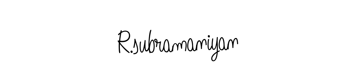 Check out images of Autograph of R.subramaniyan name. Actor R.subramaniyan Signature Style. Angelique-Rose-font-FFP is a professional sign style online. R.subramaniyan signature style 5 images and pictures png