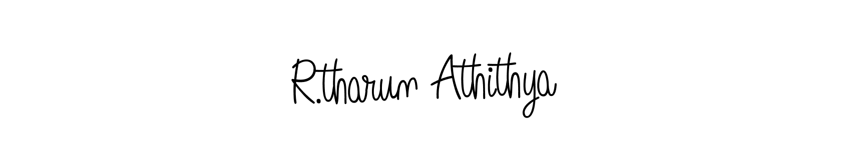 You should practise on your own different ways (Angelique-Rose-font-FFP) to write your name (R.tharun Athithya) in signature. don't let someone else do it for you. R.tharun Athithya signature style 5 images and pictures png