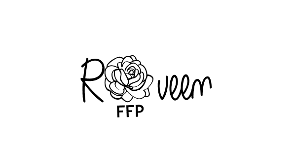 You should practise on your own different ways (Angelique-Rose-font-FFP) to write your name (R4veen) in signature. don't let someone else do it for you. R4veen signature style 5 images and pictures png