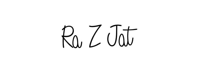 How to make Ra Z Jat name signature. Use Angelique-Rose-font-FFP style for creating short signs online. This is the latest handwritten sign. Ra Z Jat signature style 5 images and pictures png