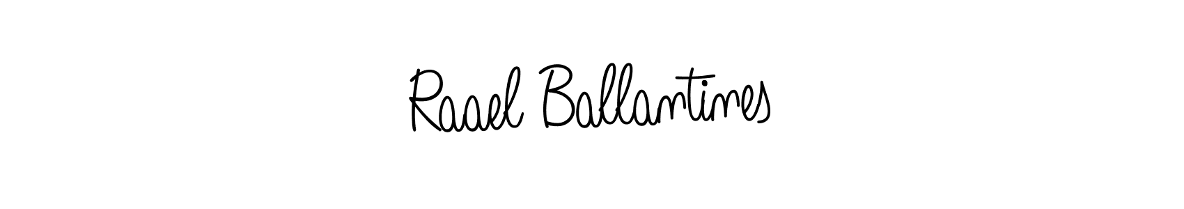You should practise on your own different ways (Angelique-Rose-font-FFP) to write your name (Raael Ballantines) in signature. don't let someone else do it for you. Raael Ballantines signature style 5 images and pictures png