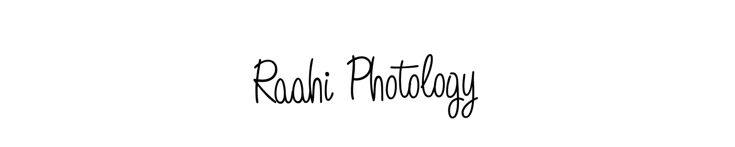 You should practise on your own different ways (Angelique-Rose-font-FFP) to write your name (Raahi Photology) in signature. don't let someone else do it for you. Raahi Photology signature style 5 images and pictures png