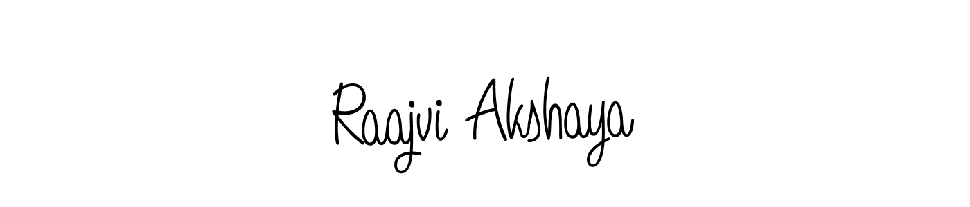 Make a beautiful signature design for name Raajvi Akshaya. With this signature (Angelique-Rose-font-FFP) style, you can create a handwritten signature for free. Raajvi Akshaya signature style 5 images and pictures png