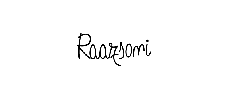 How to make Raazsoni name signature. Use Angelique-Rose-font-FFP style for creating short signs online. This is the latest handwritten sign. Raazsoni signature style 5 images and pictures png