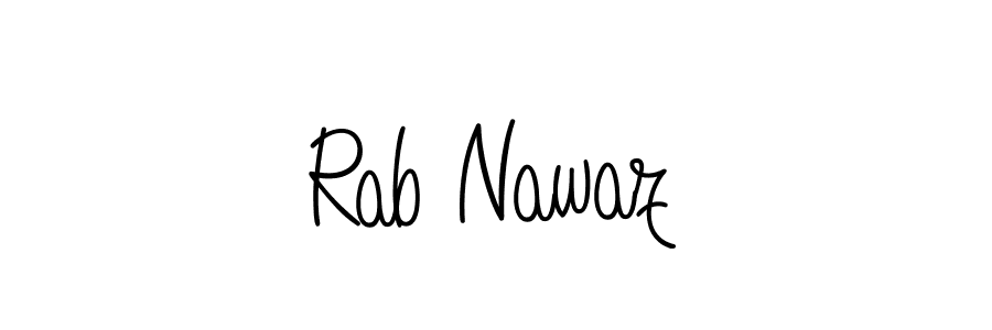 Use a signature maker to create a handwritten signature online. With this signature software, you can design (Angelique-Rose-font-FFP) your own signature for name Rab Nawaz. Rab Nawaz signature style 5 images and pictures png