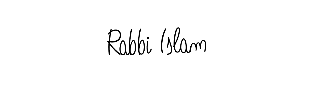 How to make Rabbi Islam name signature. Use Angelique-Rose-font-FFP style for creating short signs online. This is the latest handwritten sign. Rabbi Islam signature style 5 images and pictures png