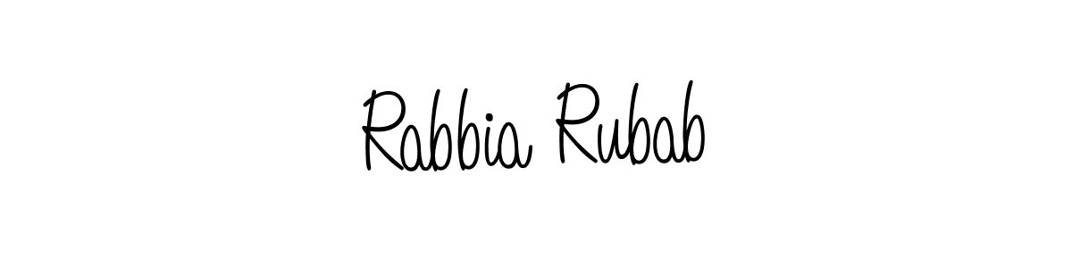 How to make Rabbia Rubab name signature. Use Angelique-Rose-font-FFP style for creating short signs online. This is the latest handwritten sign. Rabbia Rubab signature style 5 images and pictures png