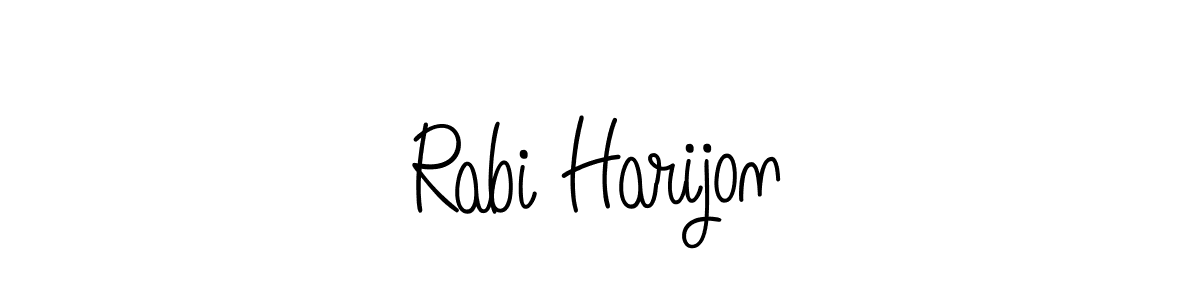 Design your own signature with our free online signature maker. With this signature software, you can create a handwritten (Angelique-Rose-font-FFP) signature for name Rabi Harijon. Rabi Harijon signature style 5 images and pictures png