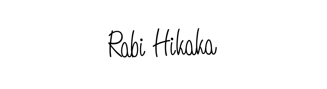 Create a beautiful signature design for name Rabi Hikaka. With this signature (Angelique-Rose-font-FFP) fonts, you can make a handwritten signature for free. Rabi Hikaka signature style 5 images and pictures png