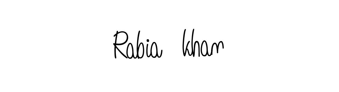 How to make Rabia khan name signature. Use Angelique-Rose-font-FFP style for creating short signs online. This is the latest handwritten sign. Rabia khan signature style 5 images and pictures png