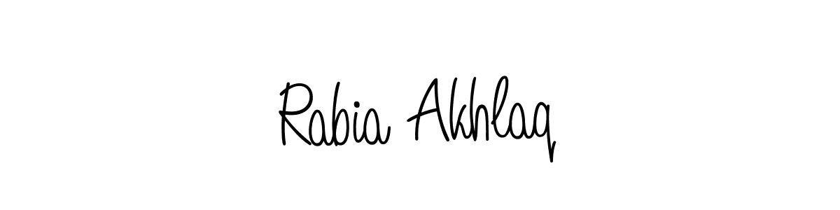 Design your own signature with our free online signature maker. With this signature software, you can create a handwritten (Angelique-Rose-font-FFP) signature for name Rabia Akhlaq. Rabia Akhlaq signature style 5 images and pictures png