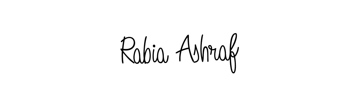 Rabia Ashraf stylish signature style. Best Handwritten Sign (Angelique-Rose-font-FFP) for my name. Handwritten Signature Collection Ideas for my name Rabia Ashraf. Rabia Ashraf signature style 5 images and pictures png