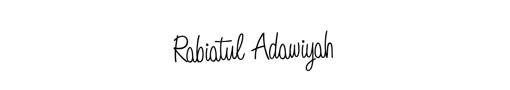 Use a signature maker to create a handwritten signature online. With this signature software, you can design (Angelique-Rose-font-FFP) your own signature for name Rabiatul Adawiyah. Rabiatul Adawiyah signature style 5 images and pictures png