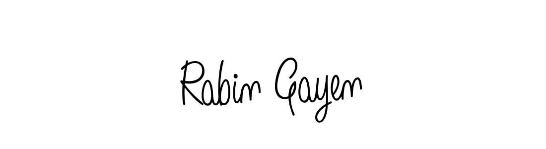 Use a signature maker to create a handwritten signature online. With this signature software, you can design (Angelique-Rose-font-FFP) your own signature for name Rabin Gayen. Rabin Gayen signature style 5 images and pictures png