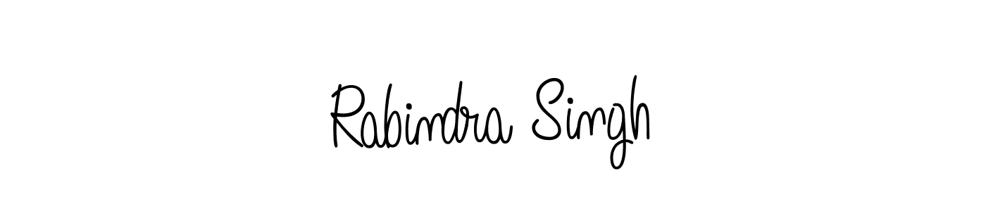 You should practise on your own different ways (Angelique-Rose-font-FFP) to write your name (Rabindra Singh) in signature. don't let someone else do it for you. Rabindra Singh signature style 5 images and pictures png