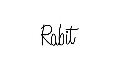 Make a beautiful signature design for name Rabit. With this signature (Angelique-Rose-font-FFP) style, you can create a handwritten signature for free. Rabit signature style 5 images and pictures png