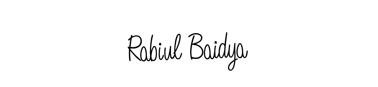 You can use this online signature creator to create a handwritten signature for the name Rabiul Baidya. This is the best online autograph maker. Rabiul Baidya signature style 5 images and pictures png