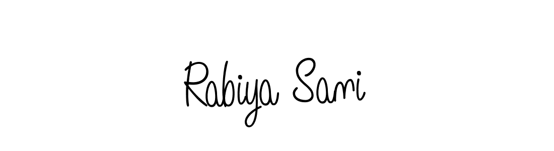 Use a signature maker to create a handwritten signature online. With this signature software, you can design (Angelique-Rose-font-FFP) your own signature for name Rabiya Sani. Rabiya Sani signature style 5 images and pictures png