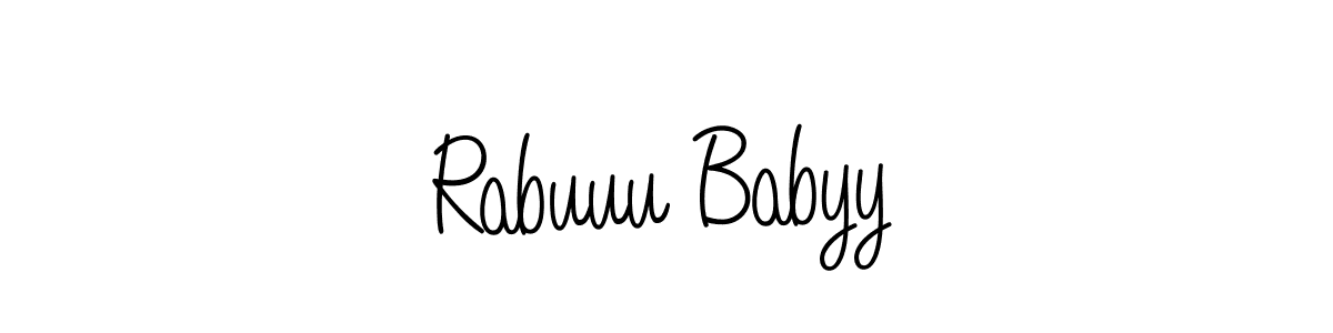 How to make Rabuuu Babyy name signature. Use Angelique-Rose-font-FFP style for creating short signs online. This is the latest handwritten sign. Rabuuu Babyy signature style 5 images and pictures png