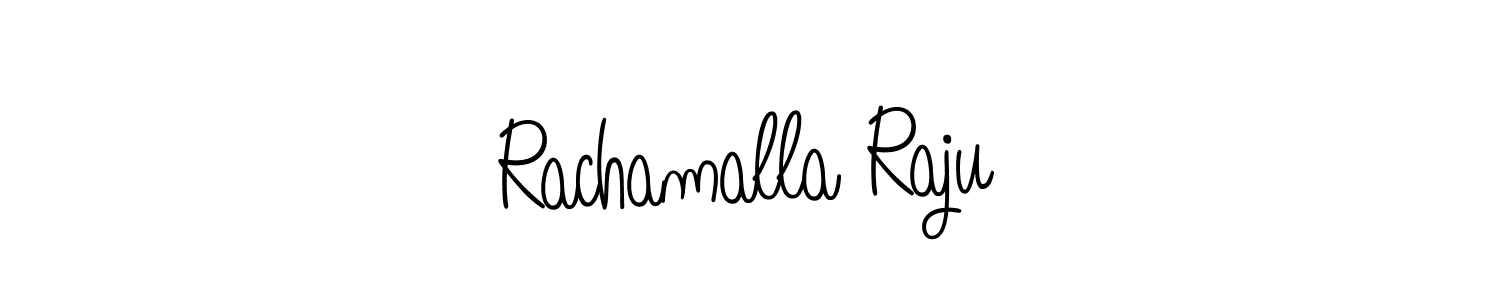 Make a beautiful signature design for name Rachamalla Raju. With this signature (Angelique-Rose-font-FFP) style, you can create a handwritten signature for free. Rachamalla Raju signature style 5 images and pictures png