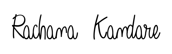 You should practise on your own different ways (Angelique-Rose-font-FFP) to write your name (Rachana  Kandare) in signature. Don't let someone else do it for you. Rachana  Kandare signature style 5 images and pictures png