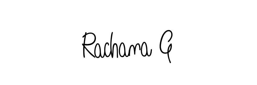 You should practise on your own different ways (Angelique-Rose-font-FFP) to write your name (Rachana G) in signature. don't let someone else do it for you. Rachana G signature style 5 images and pictures png