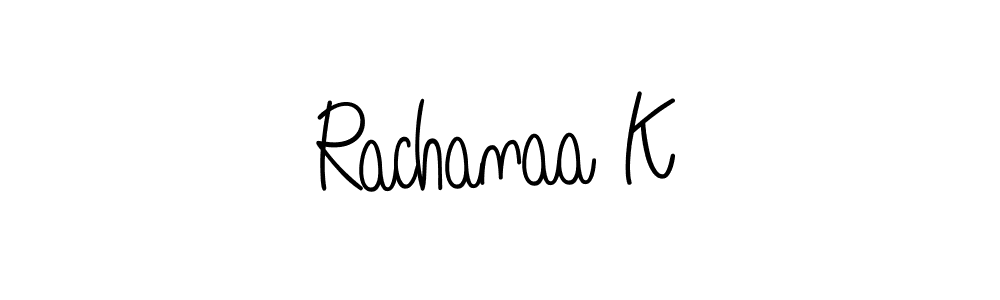 Design your own signature with our free online signature maker. With this signature software, you can create a handwritten (Angelique-Rose-font-FFP) signature for name Rachanaa K. Rachanaa K signature style 5 images and pictures png