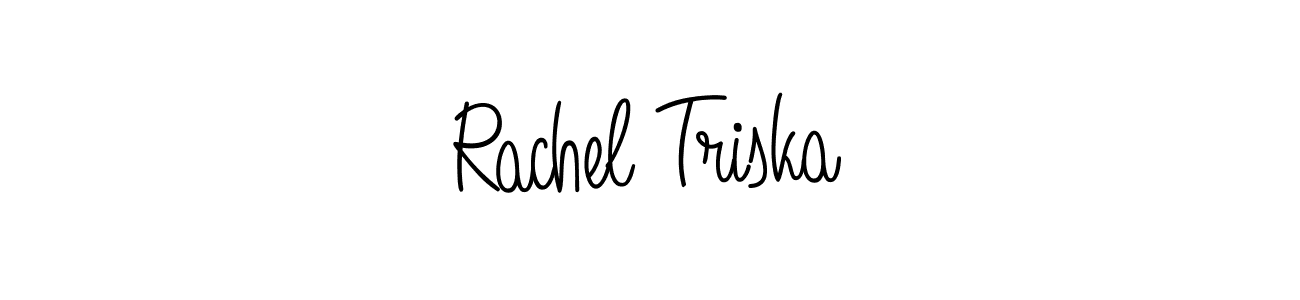 The best way (Angelique-Rose-font-FFP) to make a short signature is to pick only two or three words in your name. The name Rachel Triska include a total of six letters. For converting this name. Rachel Triska signature style 5 images and pictures png