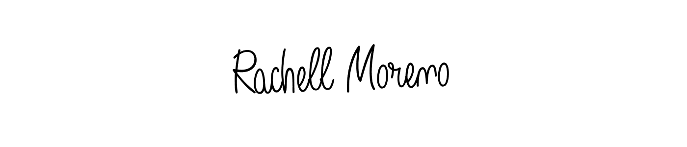 Make a beautiful signature design for name Rachell Moreno. With this signature (Angelique-Rose-font-FFP) style, you can create a handwritten signature for free. Rachell Moreno signature style 5 images and pictures png