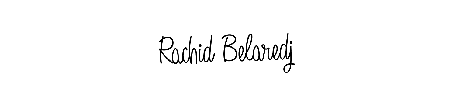 Rachid Belaredj stylish signature style. Best Handwritten Sign (Angelique-Rose-font-FFP) for my name. Handwritten Signature Collection Ideas for my name Rachid Belaredj. Rachid Belaredj signature style 5 images and pictures png