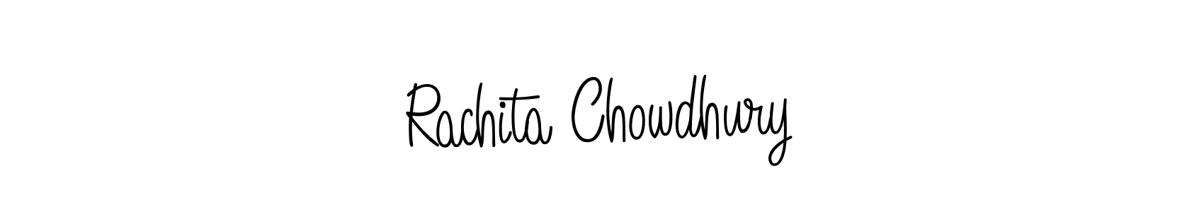 You should practise on your own different ways (Angelique-Rose-font-FFP) to write your name (Rachita Chowdhury) in signature. don't let someone else do it for you. Rachita Chowdhury signature style 5 images and pictures png