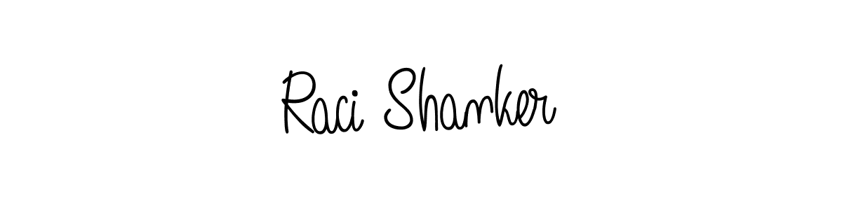 Use a signature maker to create a handwritten signature online. With this signature software, you can design (Angelique-Rose-font-FFP) your own signature for name Raci Shanker. Raci Shanker signature style 5 images and pictures png