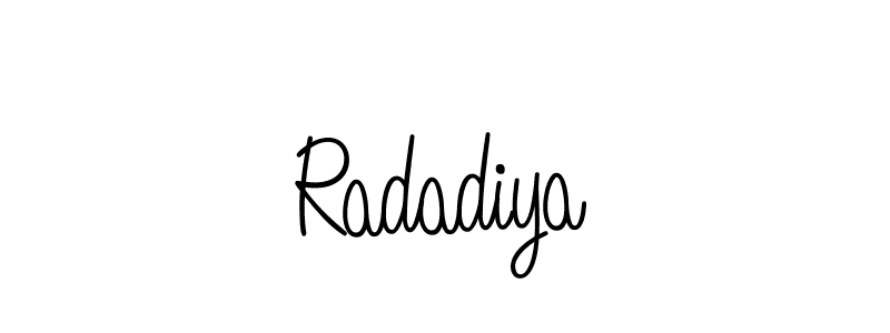 Design your own signature with our free online signature maker. With this signature software, you can create a handwritten (Angelique-Rose-font-FFP) signature for name Radadiya. Radadiya signature style 5 images and pictures png