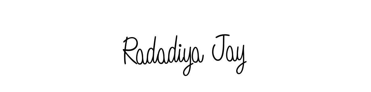 Make a beautiful signature design for name Radadiya Jay. With this signature (Angelique-Rose-font-FFP) style, you can create a handwritten signature for free. Radadiya Jay signature style 5 images and pictures png