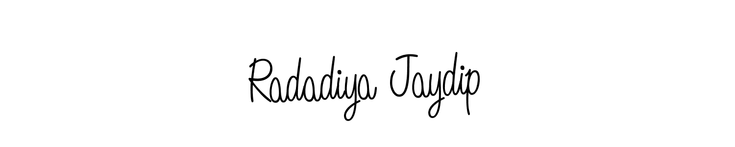 Also we have Radadiya Jaydip name is the best signature style. Create professional handwritten signature collection using Angelique-Rose-font-FFP autograph style. Radadiya Jaydip signature style 5 images and pictures png