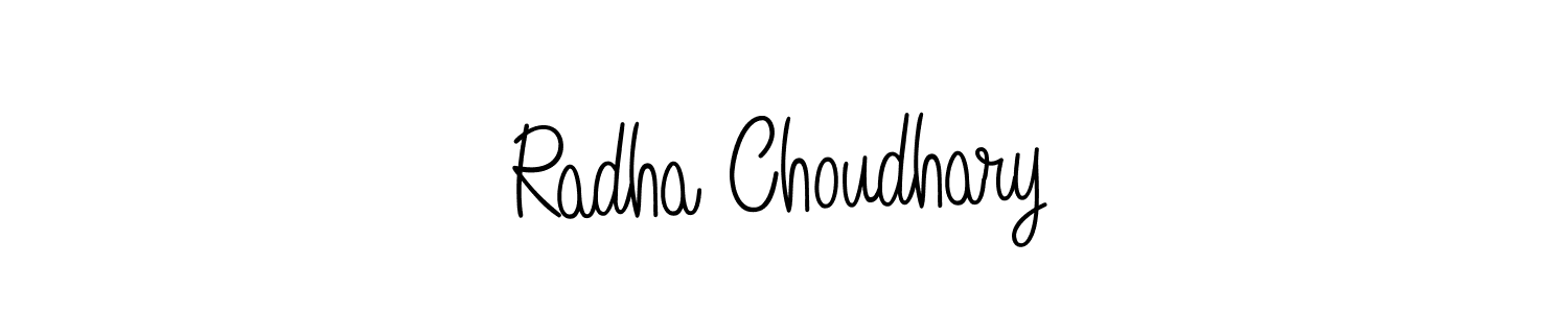 How to make Radha Choudhary name signature. Use Angelique-Rose-font-FFP style for creating short signs online. This is the latest handwritten sign. Radha Choudhary signature style 5 images and pictures png
