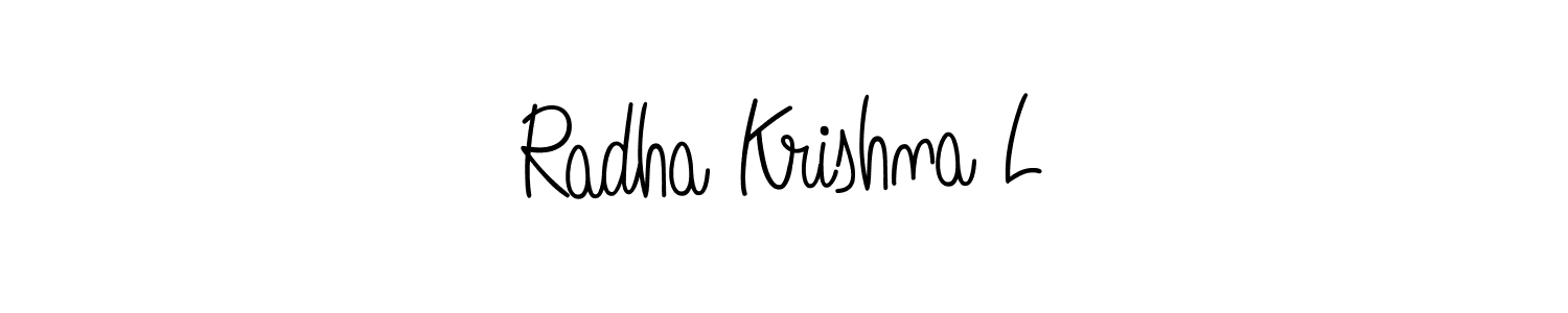 Angelique-Rose-font-FFP is a professional signature style that is perfect for those who want to add a touch of class to their signature. It is also a great choice for those who want to make their signature more unique. Get Radha Krishna L name to fancy signature for free. Radha Krishna L signature style 5 images and pictures png