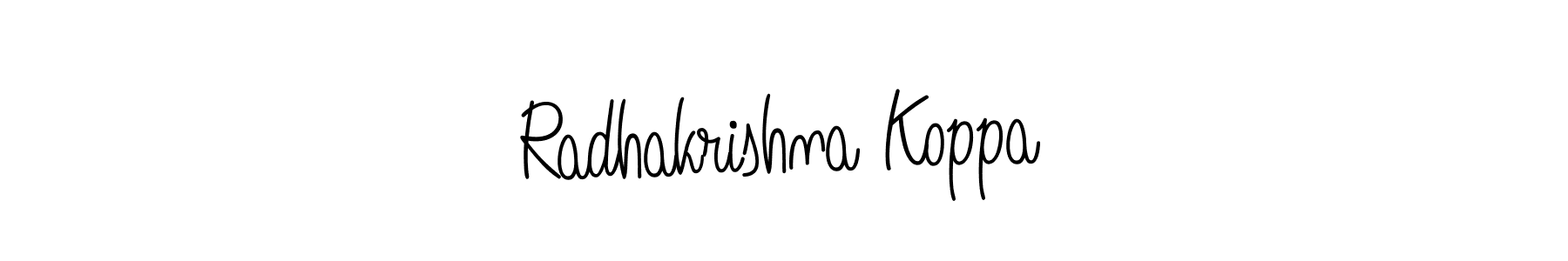 Use a signature maker to create a handwritten signature online. With this signature software, you can design (Angelique-Rose-font-FFP) your own signature for name Radhakrishna Koppa. Radhakrishna Koppa signature style 5 images and pictures png