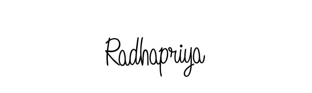 You should practise on your own different ways (Angelique-Rose-font-FFP) to write your name (Radhapriya) in signature. don't let someone else do it for you. Radhapriya signature style 5 images and pictures png
