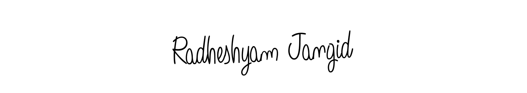 Make a beautiful signature design for name Radheshyam Jangid. With this signature (Angelique-Rose-font-FFP) style, you can create a handwritten signature for free. Radheshyam Jangid signature style 5 images and pictures png