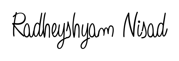 Make a beautiful signature design for name Radheyshyam Nisad. Use this online signature maker to create a handwritten signature for free. Radheyshyam Nisad signature style 5 images and pictures png