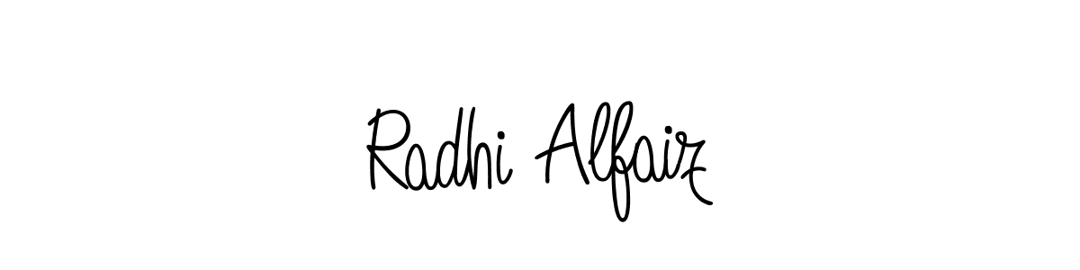You should practise on your own different ways (Angelique-Rose-font-FFP) to write your name (Radhi Alfaiz) in signature. don't let someone else do it for you. Radhi Alfaiz signature style 5 images and pictures png