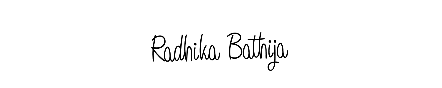 Create a beautiful signature design for name Radhika Bathija. With this signature (Angelique-Rose-font-FFP) fonts, you can make a handwritten signature for free. Radhika Bathija signature style 5 images and pictures png