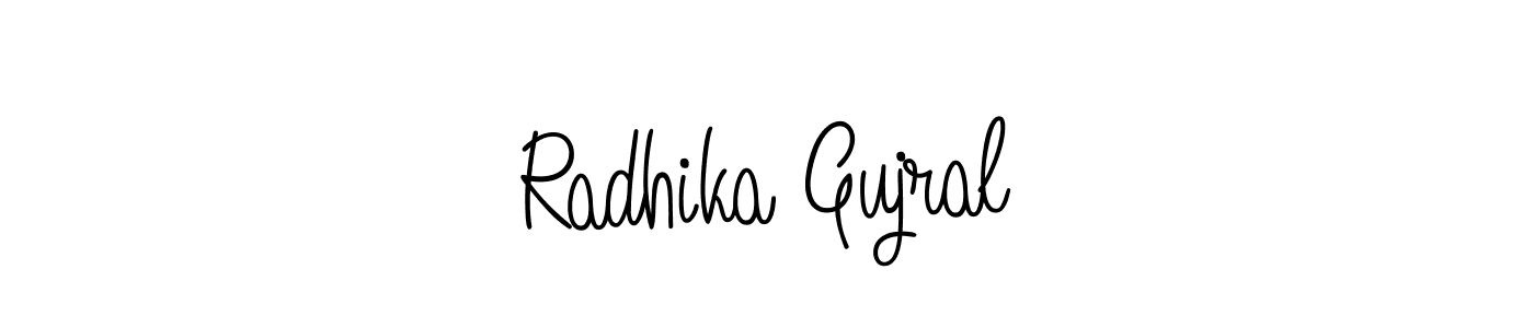 How to make Radhika Gujral name signature. Use Angelique-Rose-font-FFP style for creating short signs online. This is the latest handwritten sign. Radhika Gujral signature style 5 images and pictures png