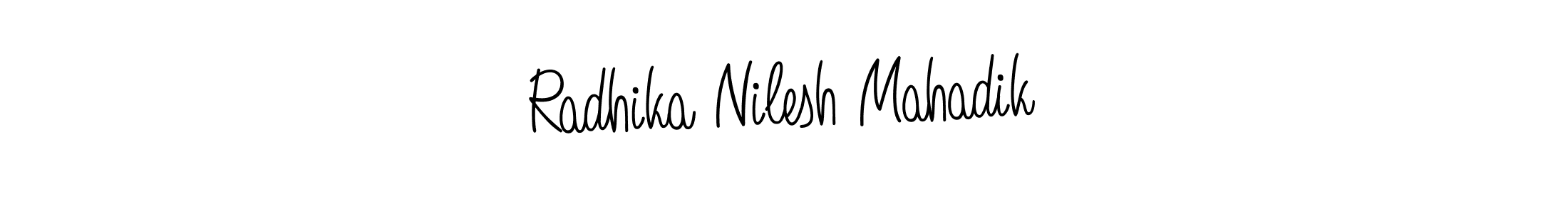 Make a beautiful signature design for name Radhika Nilesh Mahadik. With this signature (Angelique-Rose-font-FFP) style, you can create a handwritten signature for free. Radhika Nilesh Mahadik signature style 5 images and pictures png