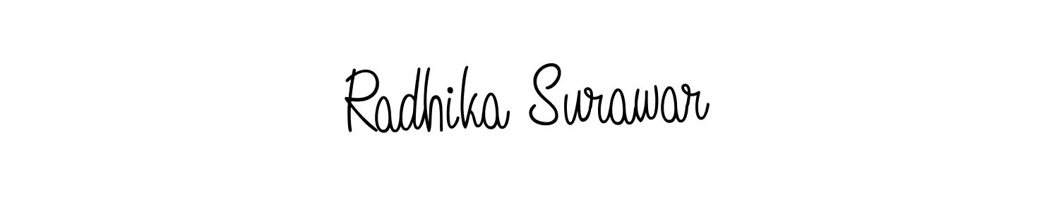 How to make Radhika Surawar signature? Angelique-Rose-font-FFP is a professional autograph style. Create handwritten signature for Radhika Surawar name. Radhika Surawar signature style 5 images and pictures png