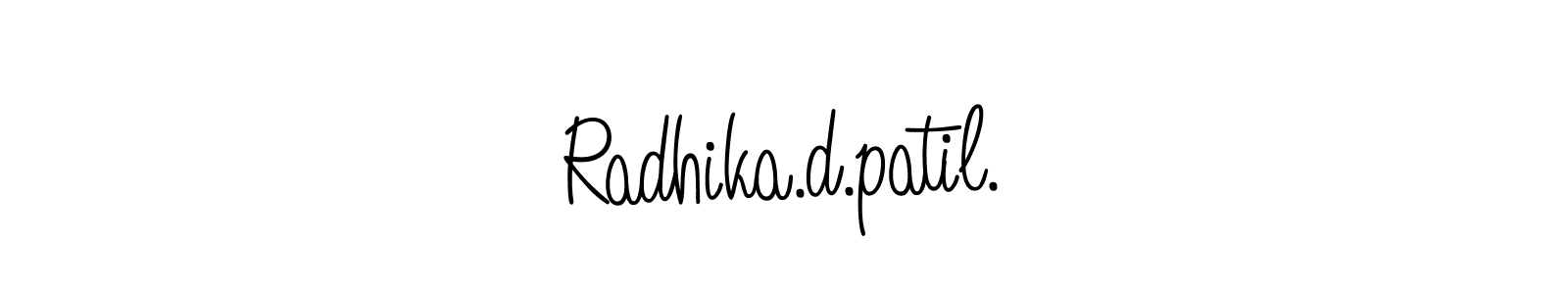 Use a signature maker to create a handwritten signature online. With this signature software, you can design (Angelique-Rose-font-FFP) your own signature for name Radhika.d.patil.. Radhika.d.patil. signature style 5 images and pictures png
