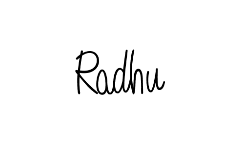 Make a beautiful signature design for name Radhu. With this signature (Angelique-Rose-font-FFP) style, you can create a handwritten signature for free. Radhu signature style 5 images and pictures png